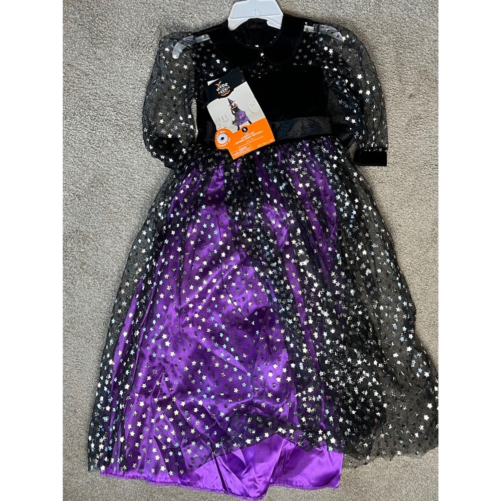 Hyde and EEK Boutique Kids Light-Up Starlight Witch Halloween Costume Purple S